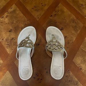 Tory Burch Miller Sandals Silver Size 9